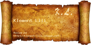 Klement Lili névjegykártya