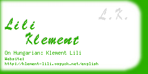 lili klement business card